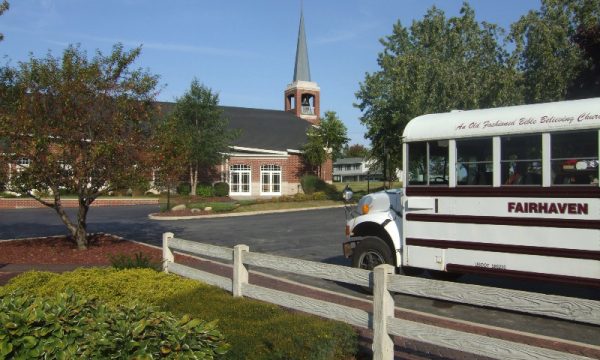 Fairhaven-Baptist-Church-in-Chesterton-with-Bus